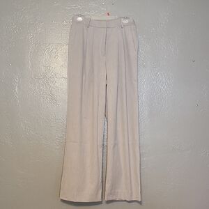 The Drop Nancy Heather Cream Wide-Leg Trousers NWT Small Pleated Front